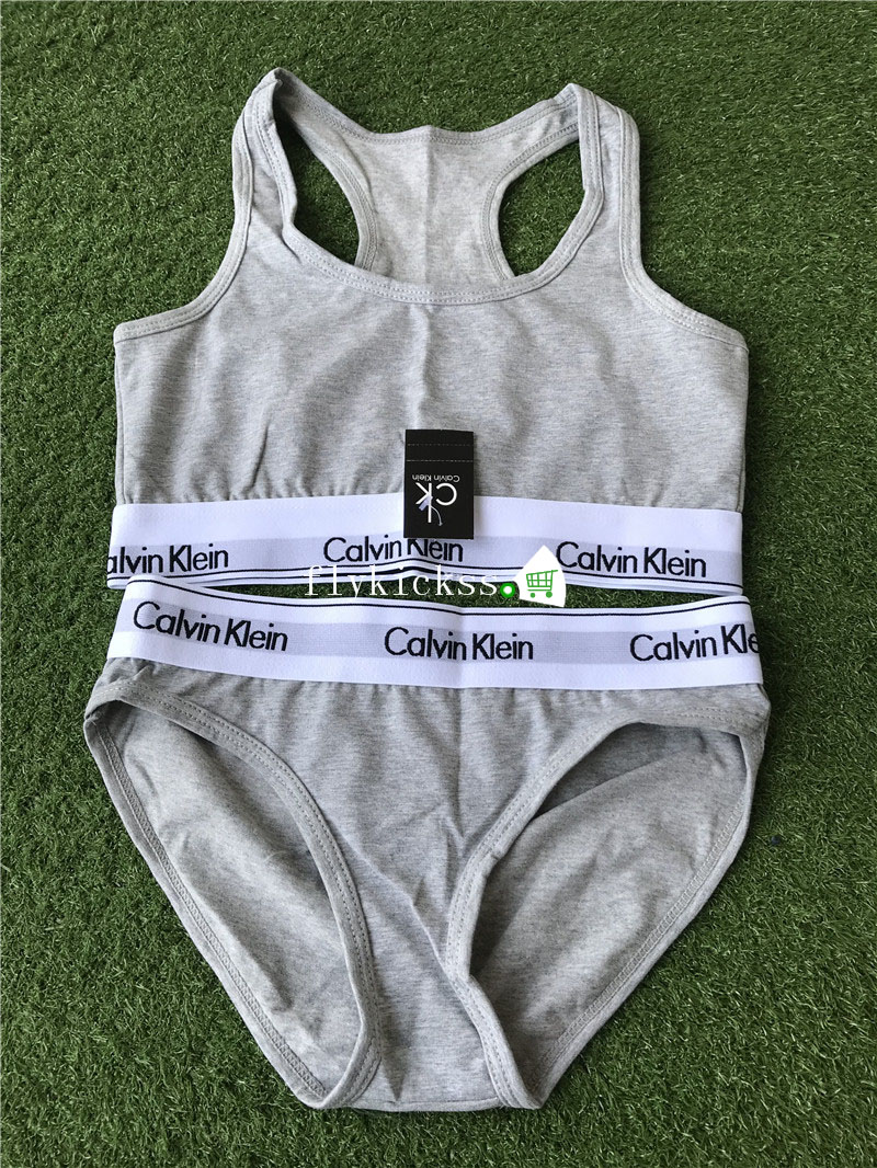 Calvin Klein Sports Comfort Bra Y-strap Grey Set